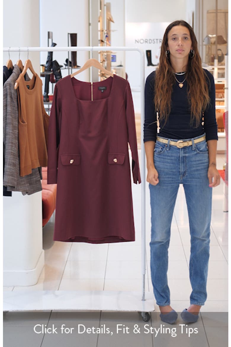 Long Sleeve Crepe Sheath Dress video