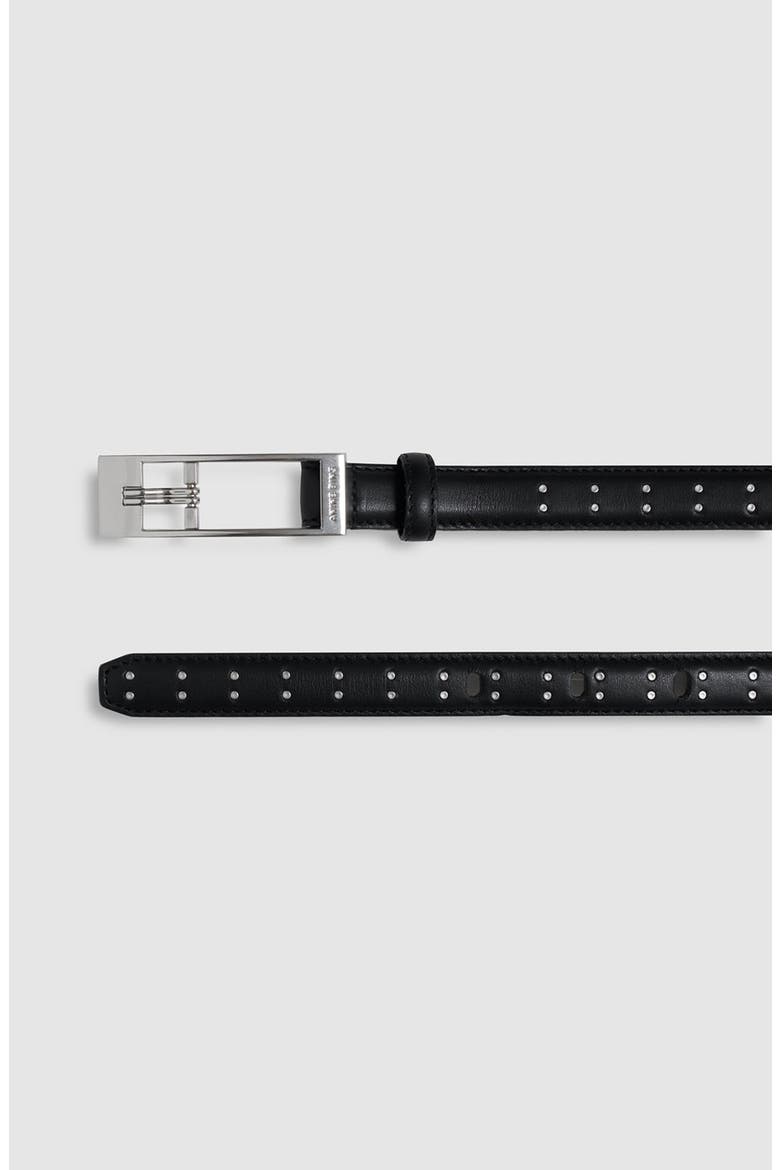 Elly Leather Stud Belt, Alternate, color, Black