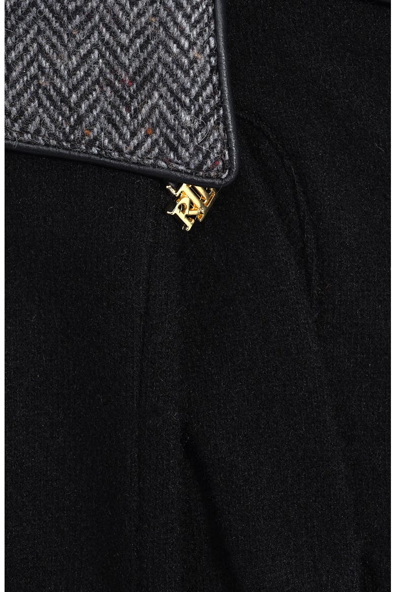Pattern Cuff Glove With Logo Charm, Alternate, color, Black