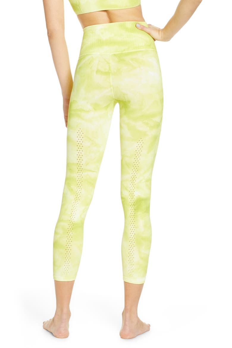 Om Shanti Tie Dye Leggings, Alternate, color, LIME