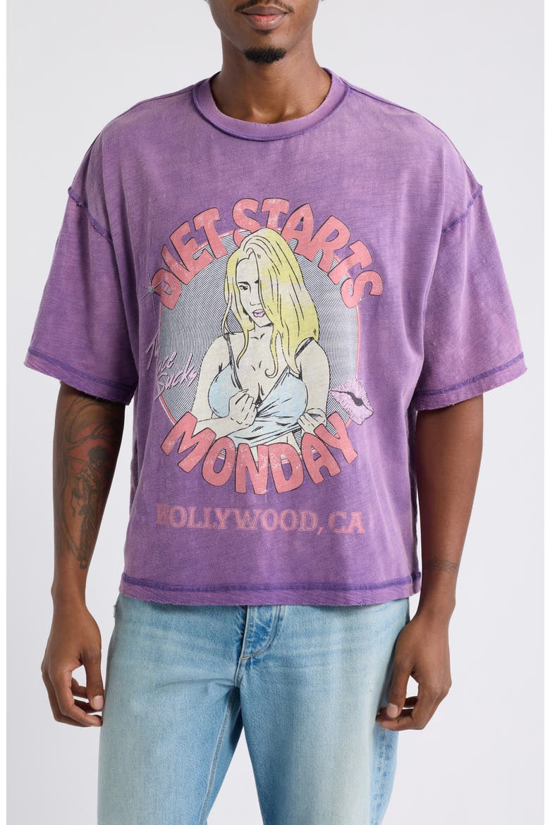 Hollywood Crewneck T-Shirt, Main, color, PURPLE
