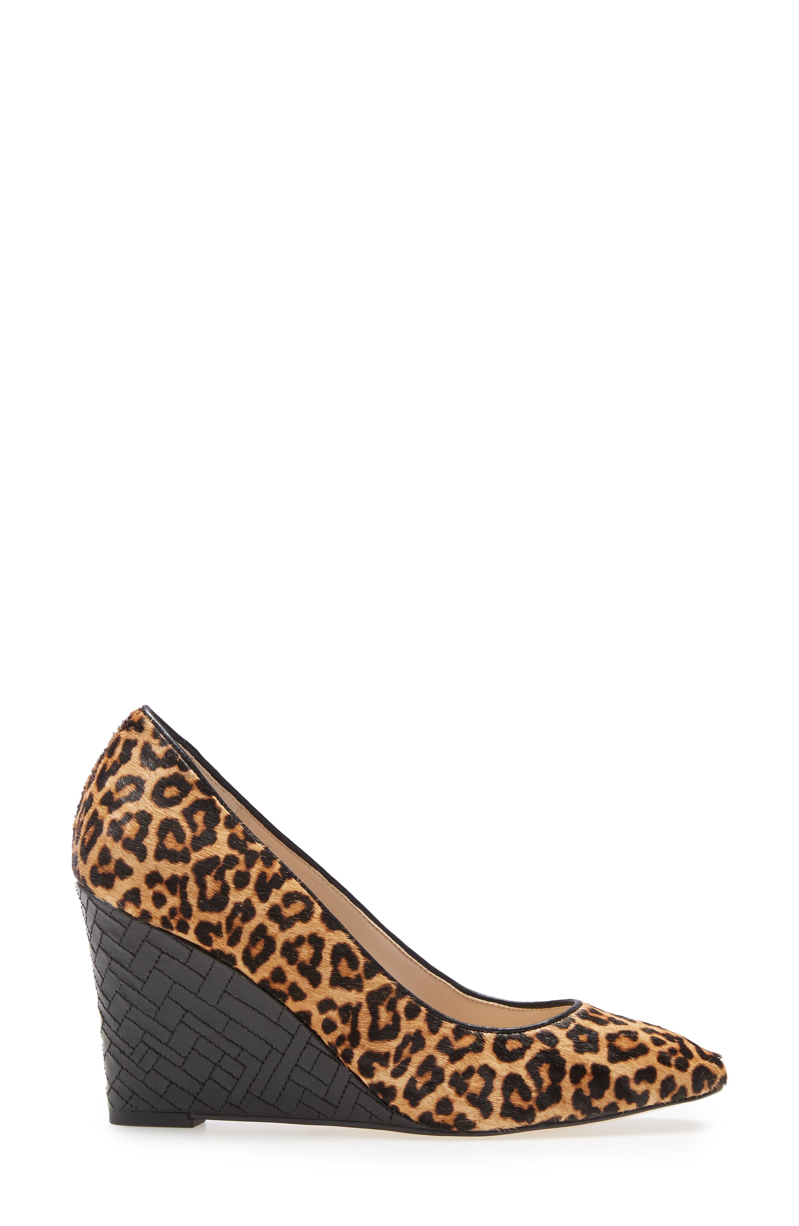 Marit Genuine Calf Hair Wedge Pump, Alternate, color, LEOPARD PRINT CALF HAIR