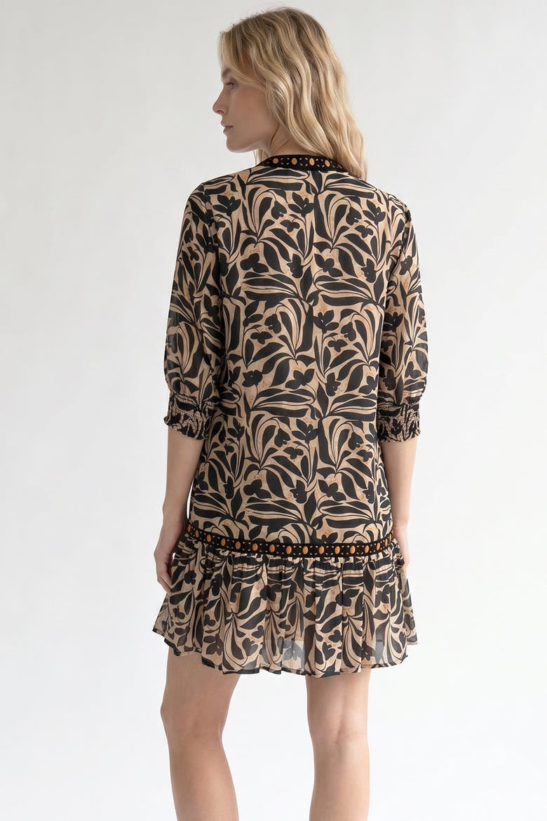 Bettine Embroidered Crew Neck Mini Dress, Alternate, color, Multi Color