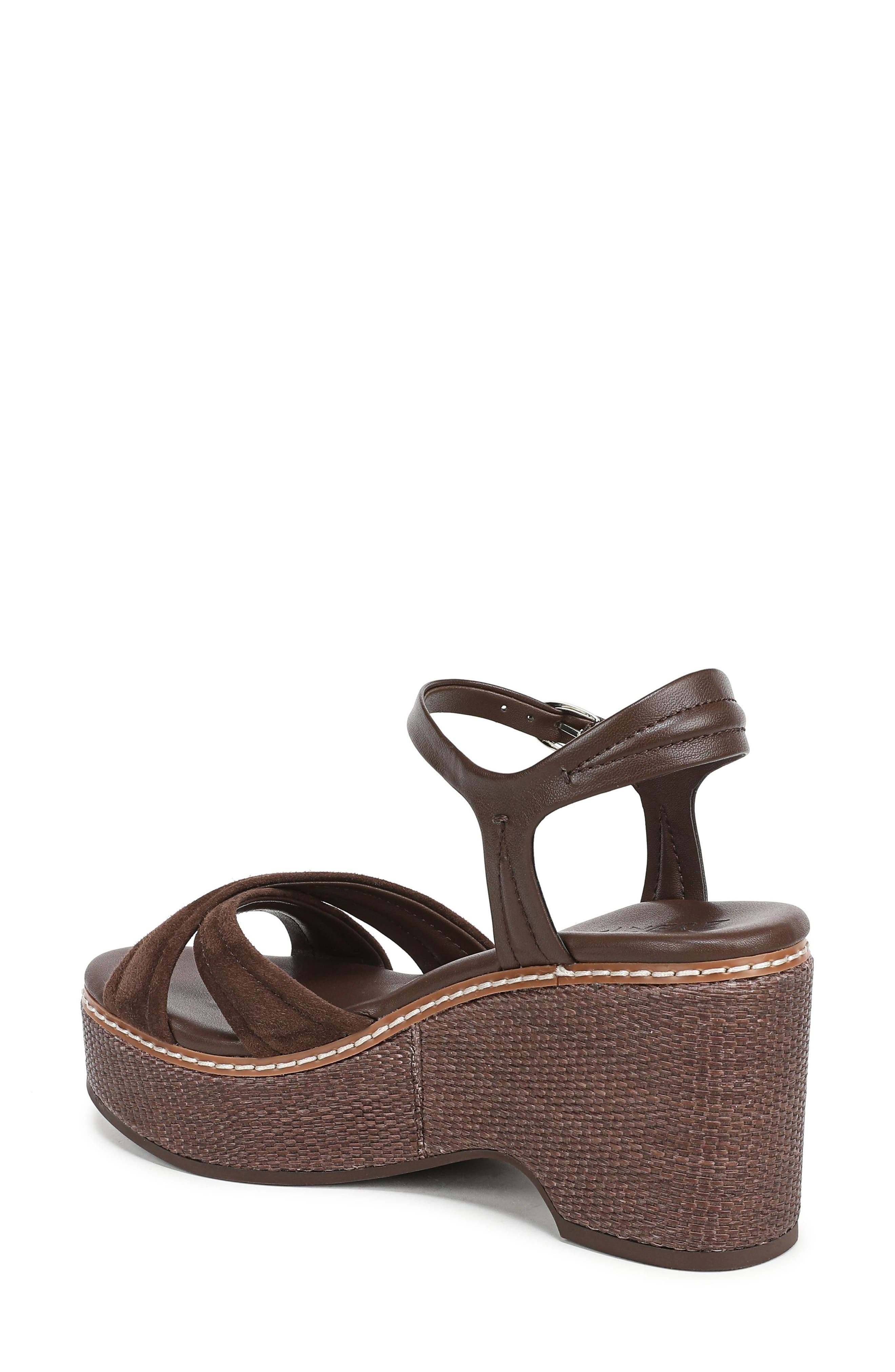 Dovie Ankle Straple Platform Wedge, Alternate, color, CHOCOLATE BAR BROWN
