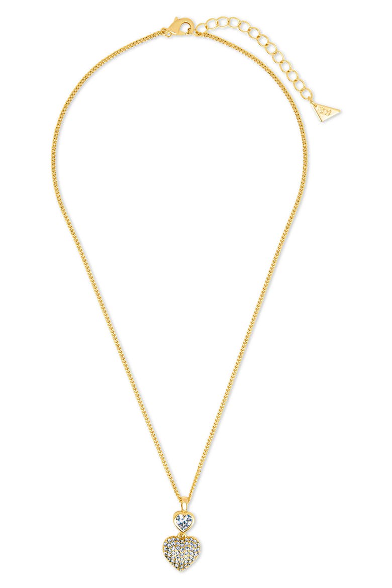 Cubic Zirconia Heart Pendant Necklace, Main, color, GOLD