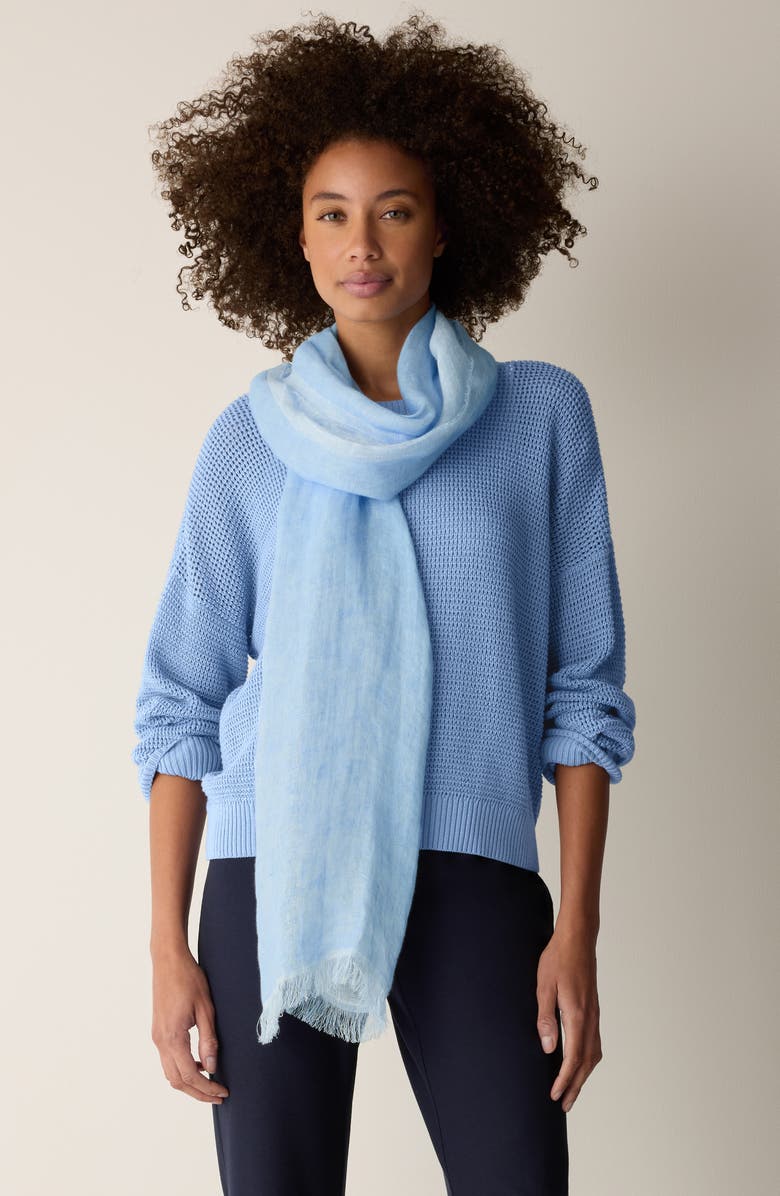 Eileen Fisher Organic Linen Scarf, Alternate, color, Skylight