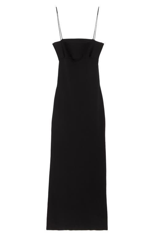 Alexander Wang Logo Jacquard Maxi Slipdress In Black