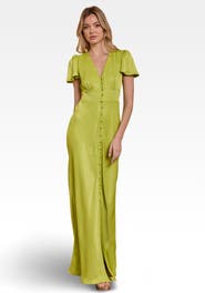 Maids to Measure Chelsea Satin V-Neck Bridesmaid Dress