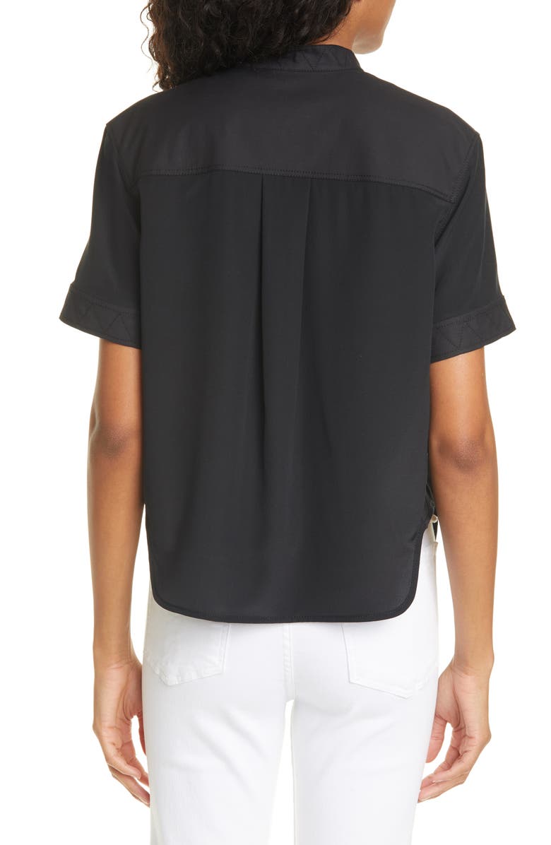 rag & bone Sarah Pleated Silk Blouse, Alternate, color, 