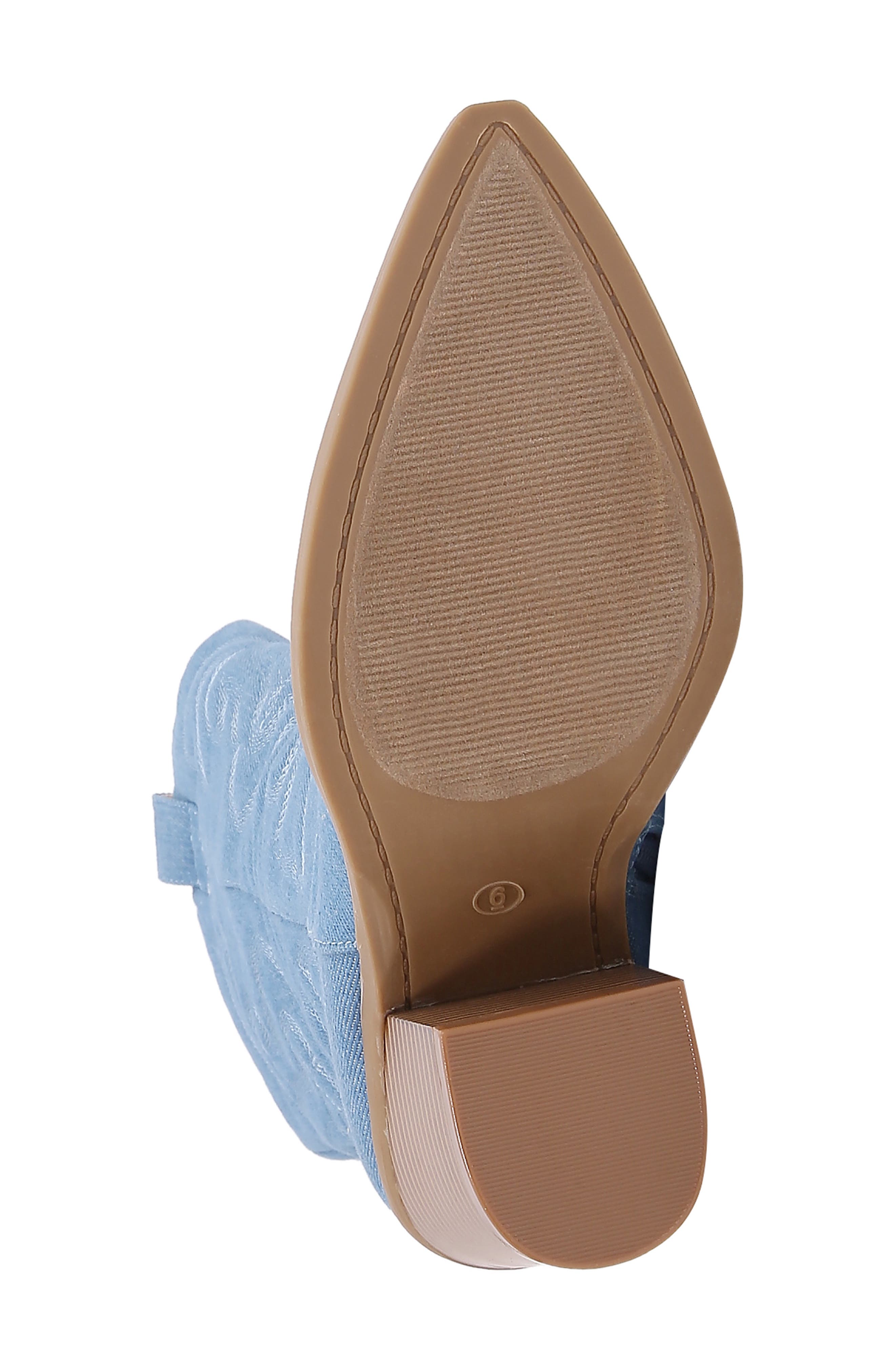 BERNESS Metallic Quilted Cowboy Boot, Alternate, color, Denim