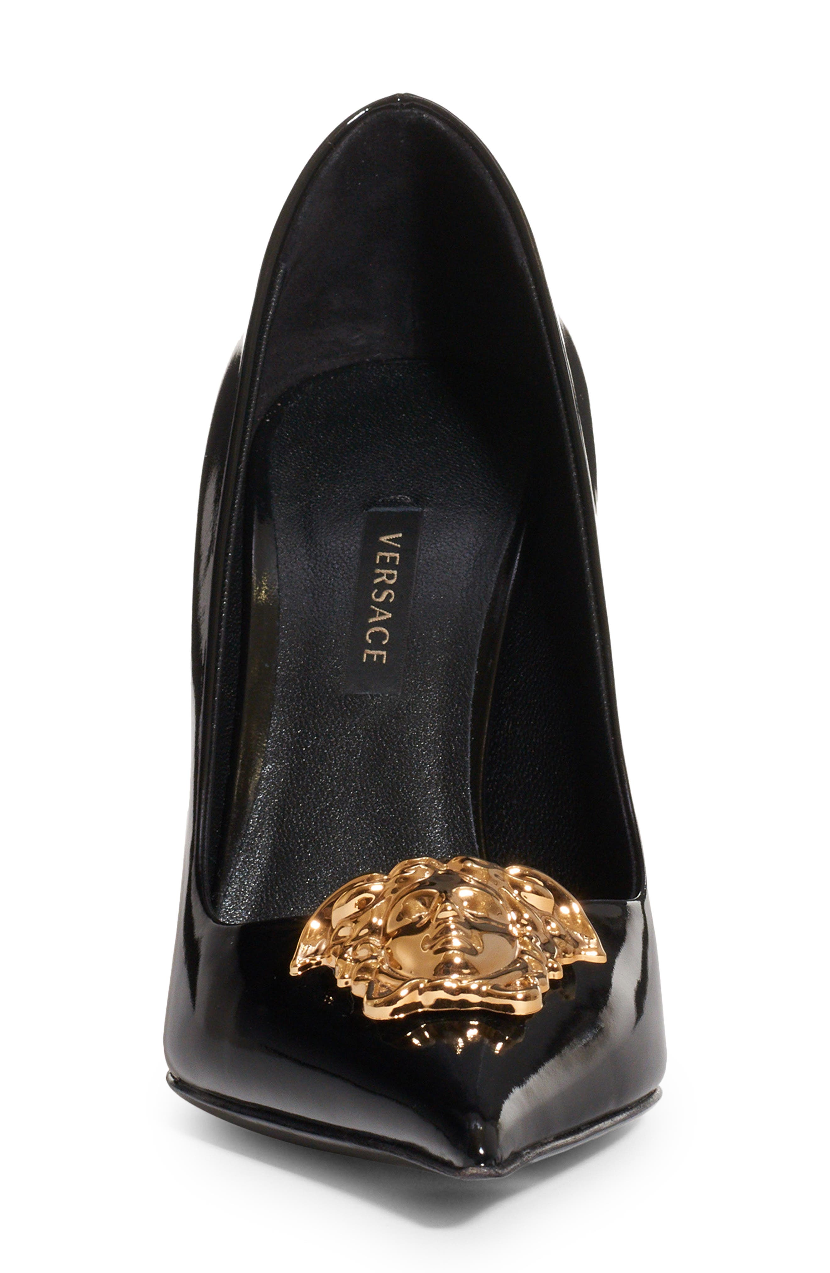 Versace La Medusa Pointed Toe Pump, Alternate, color, 