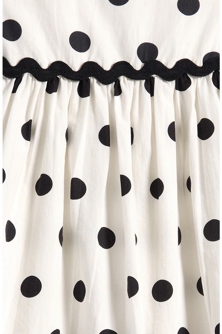 Polka Dot Rickrack Dress, Alternate, color, WHITE MULTI