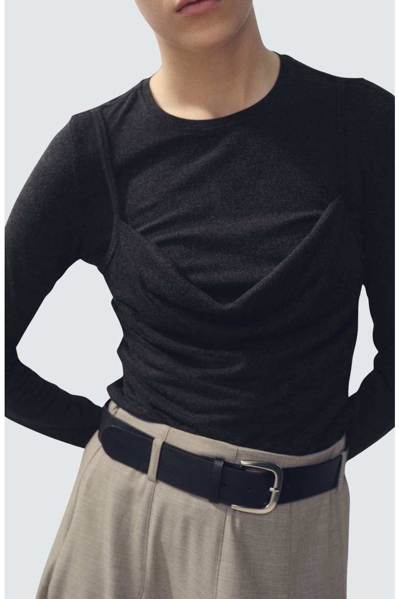 Combine Drape Top, Main, color, DARK HEATHER GREY