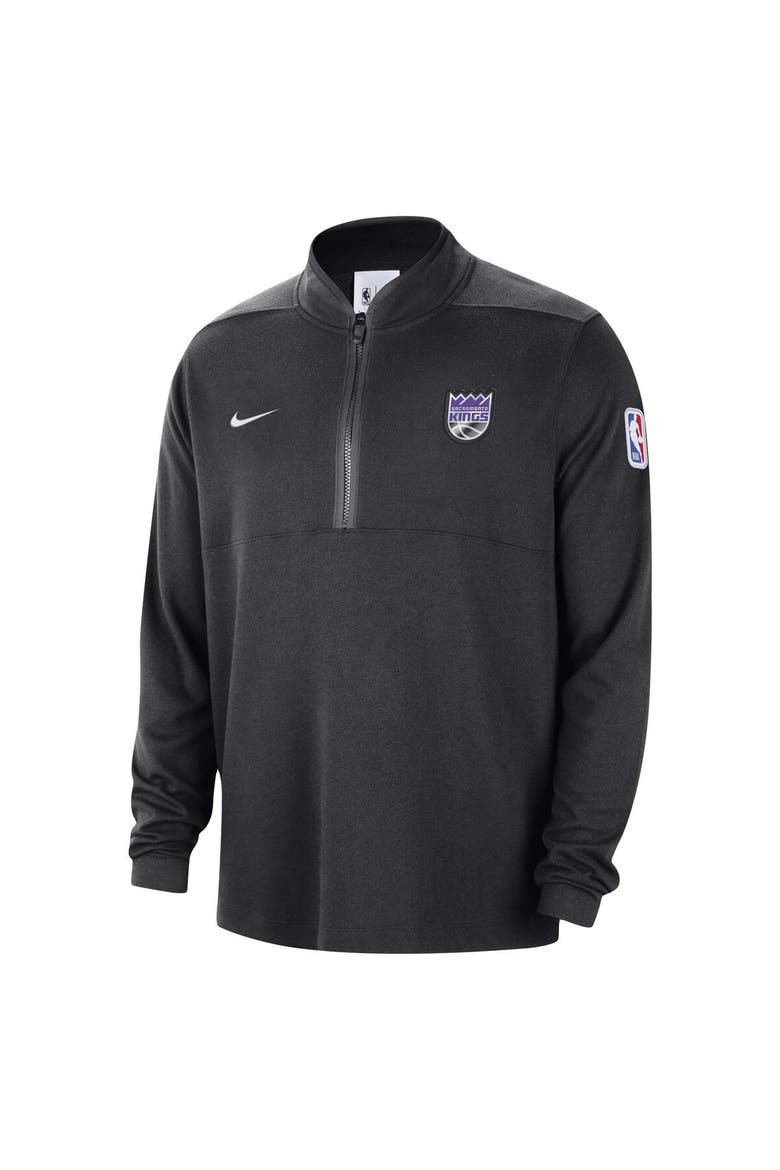 Men's Nike Black Sacramento Kings Authentic Performance Half-Zip Jacket, Alternate, color, Black