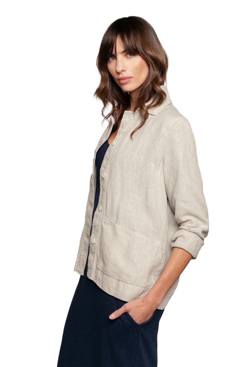 Linen Boxy Jacket, Alternate, color, STONE