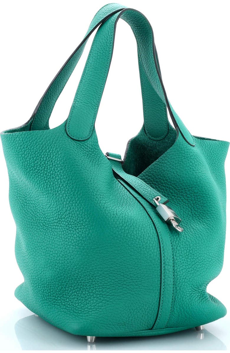 Pre-Owned Hermes Picotin Lock Bag Clemence MM, Alternate, color, Vert Verone