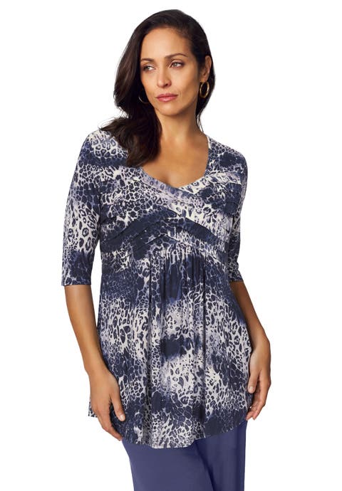 Stretch Knit Pleated Tunic