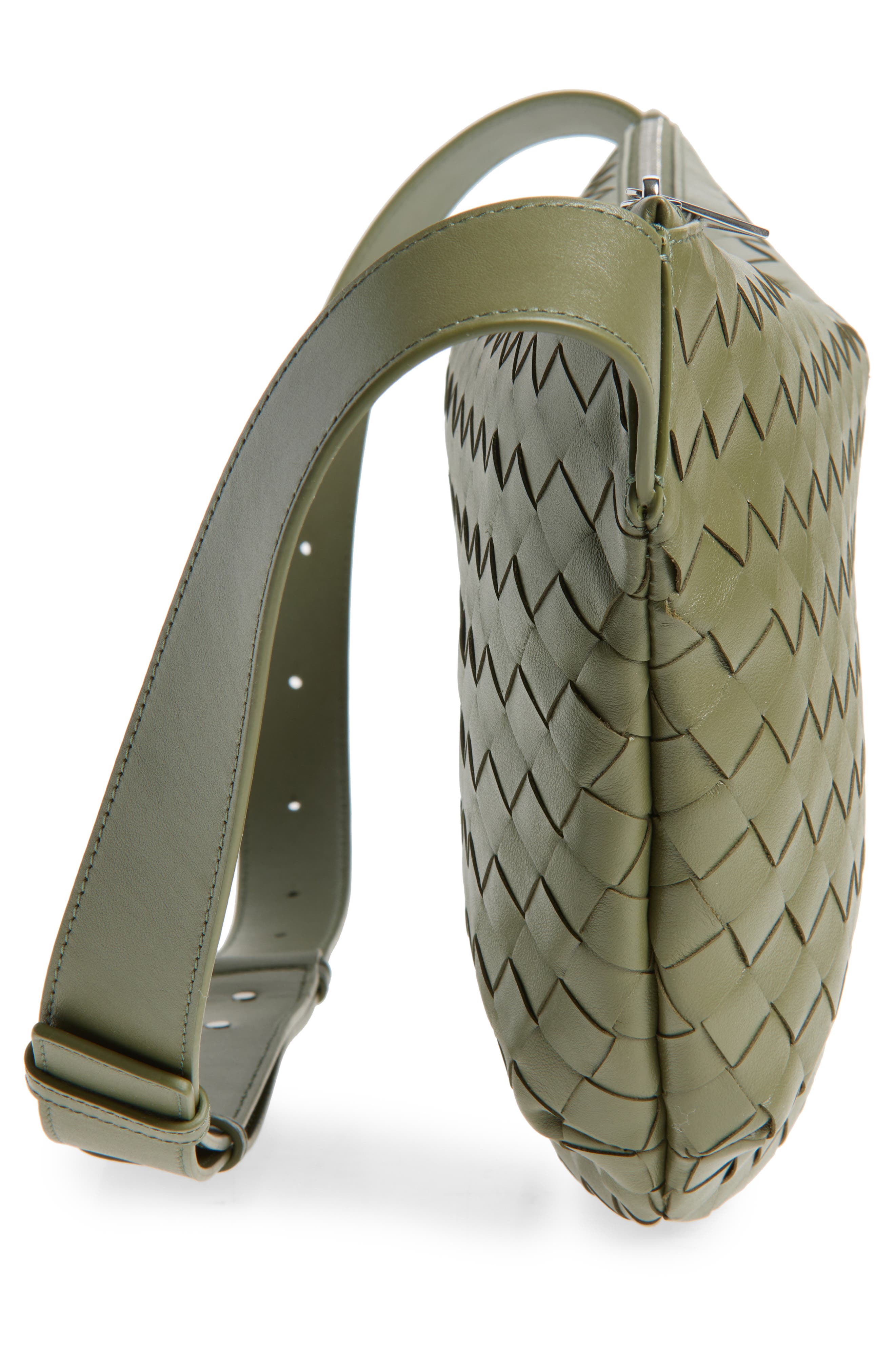 Bottega Veneta Intrecciato Leather Day Sling Bag, Alternate, color, Crocodile-Silver