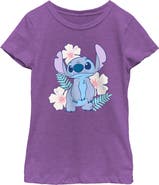 Lilo & Stitch Girl's Lilo & Stitch Floral Stitch  Graphic T-Shirt