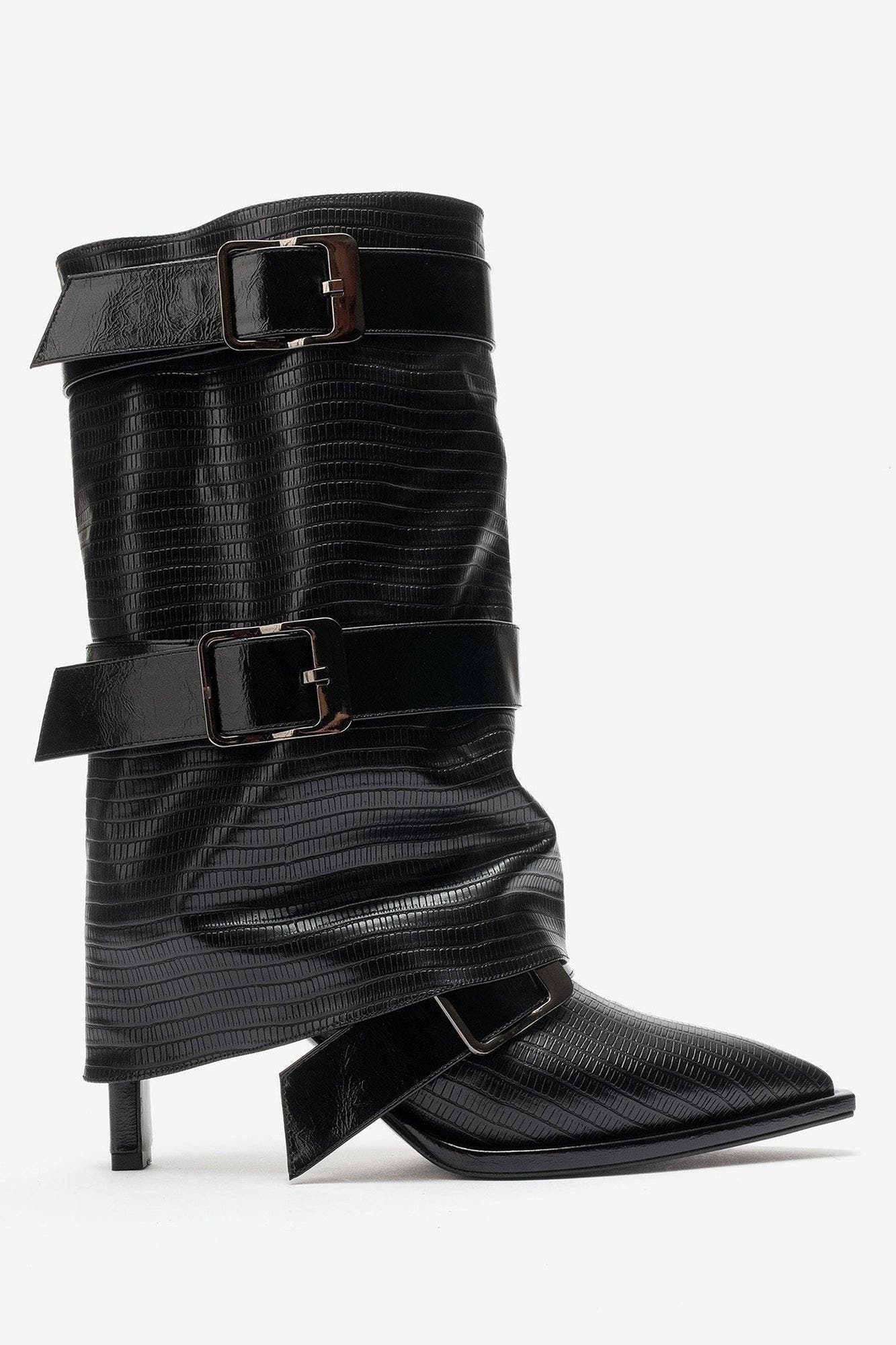 Ylva Stiletto Pointed Toe Boot, Alternate, color, Black