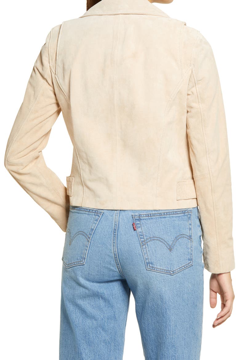 Suede Hooded Leather Moto Jacket, Alternate, color, SUNDAY DRIVE