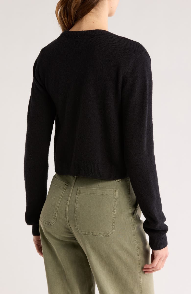 Abound Classic Crewneck Cardigan, Alternate, color, Black