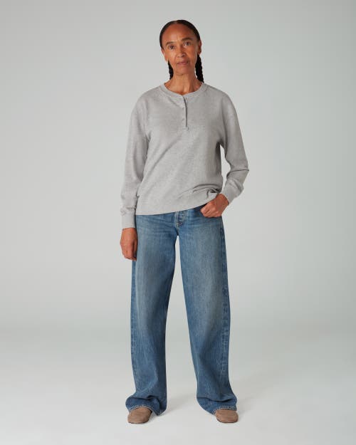 Navygrey The Loopback / Henley Sweater In Slate Grey
