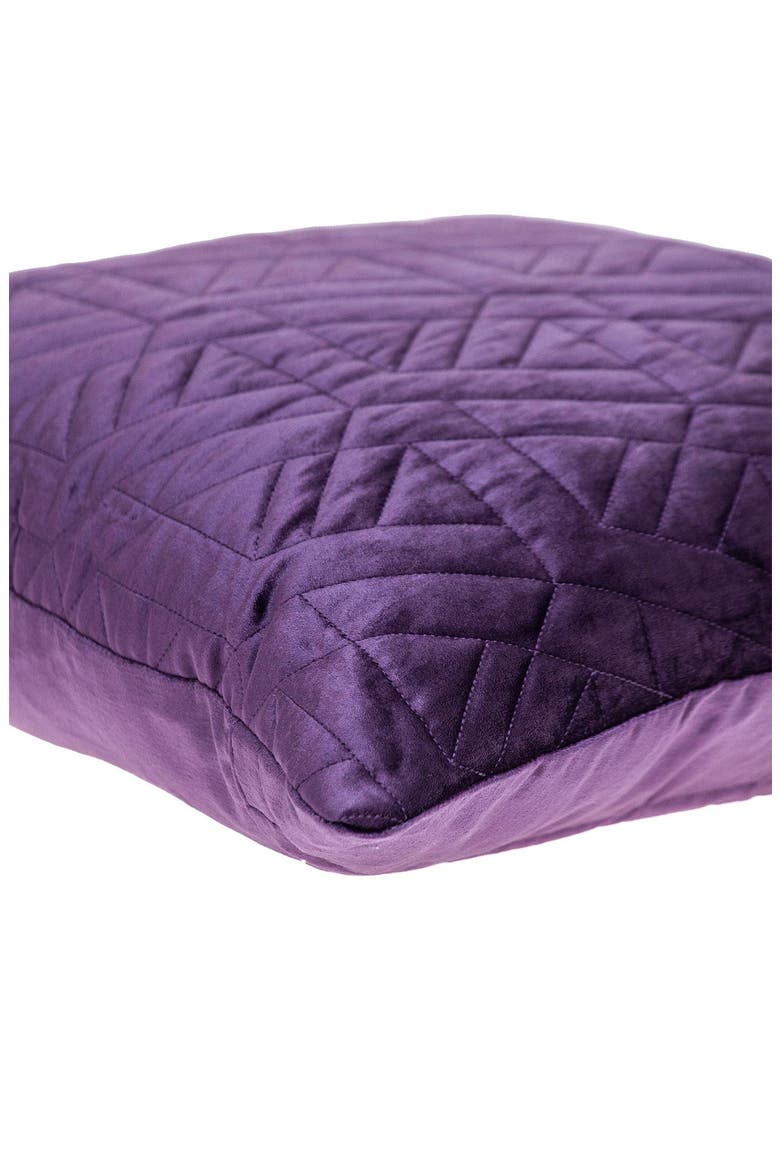 Delta Topstitched Throw Pillow, Alternate, color, PURPLE