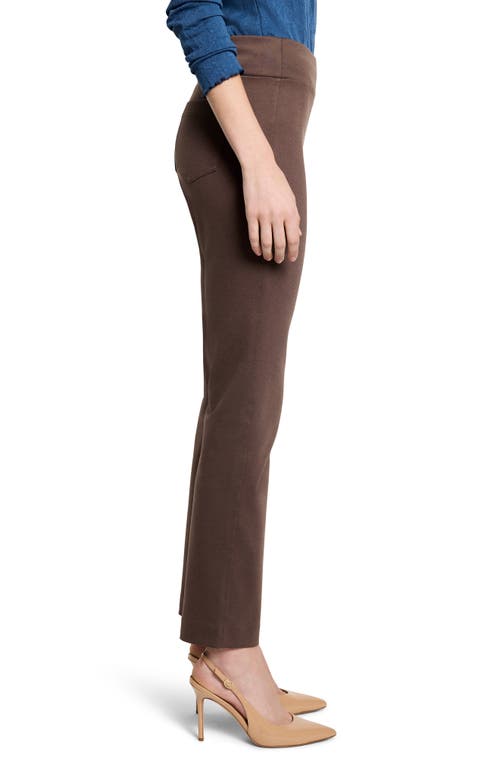 Nic + Zoe Nic+zoe Copley Pull-on Straight Leg Ponte Pants In Brown