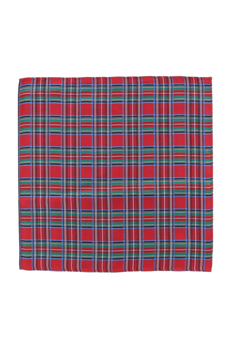 Nicholas Tartan Plaid Silk Pocket Square, Alternate, color, Tartan Plaid