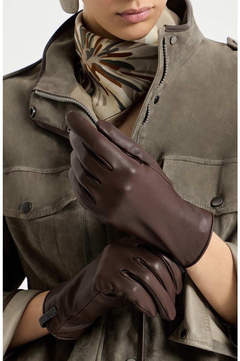 Nappa leather gloves, Alternate, color, Rust Brown