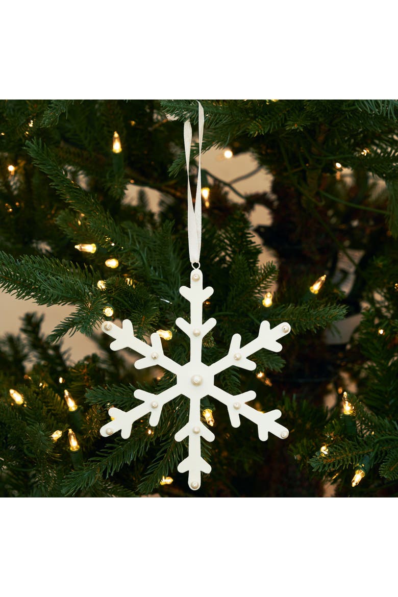 PEARL SNOWFLAKE Ornament, Alternate, color, White