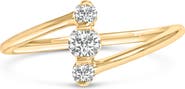 Haus of Brilliance 10K Gold 1/4 Cttw Lab Grown Diamond Vertical Three Stone Ring