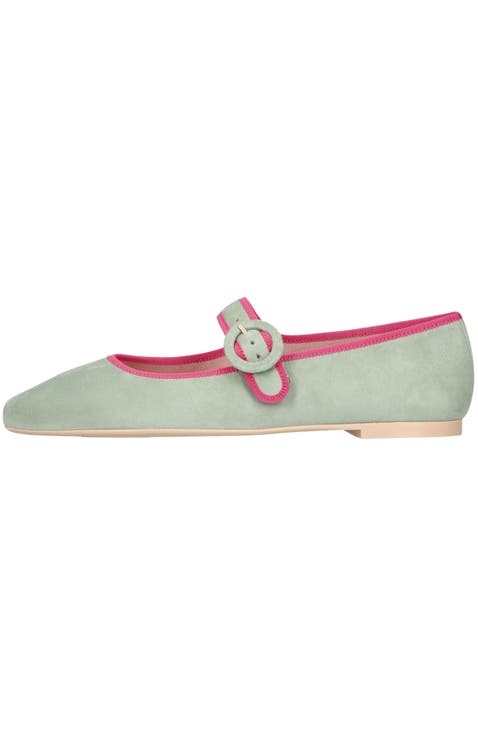 Square Toe Suede Mary Jane