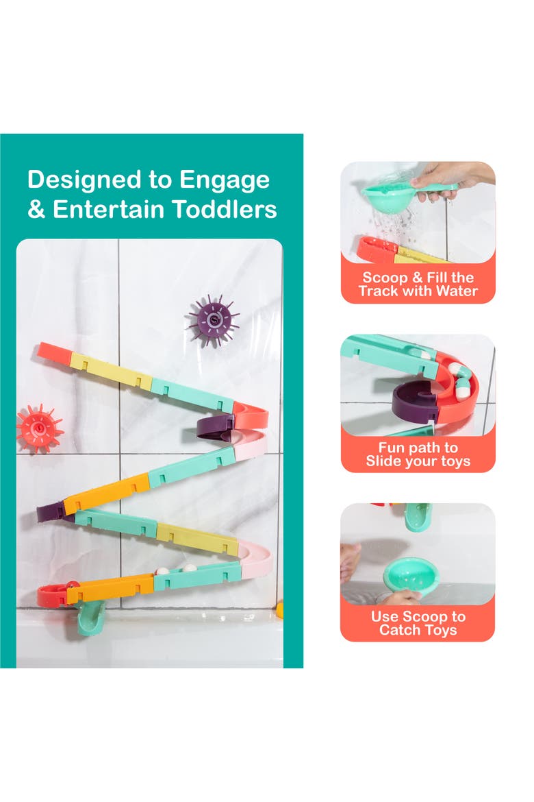 Interactive Bathtub Slide Educational Bath Toy Set, Alternate, color, Multicolor
