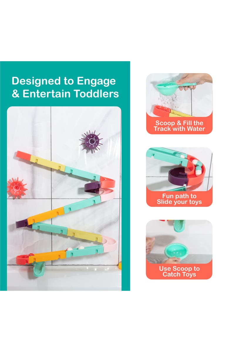 Sperric Interactive Bathtub Slide Educational Bath Toy Set, Alternate, color, Multicolor