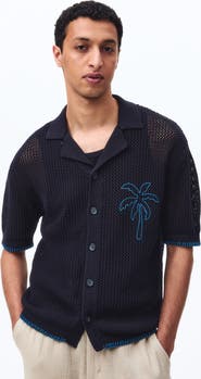 H&M Relaxed Fit Hole-knit Resort Shirt