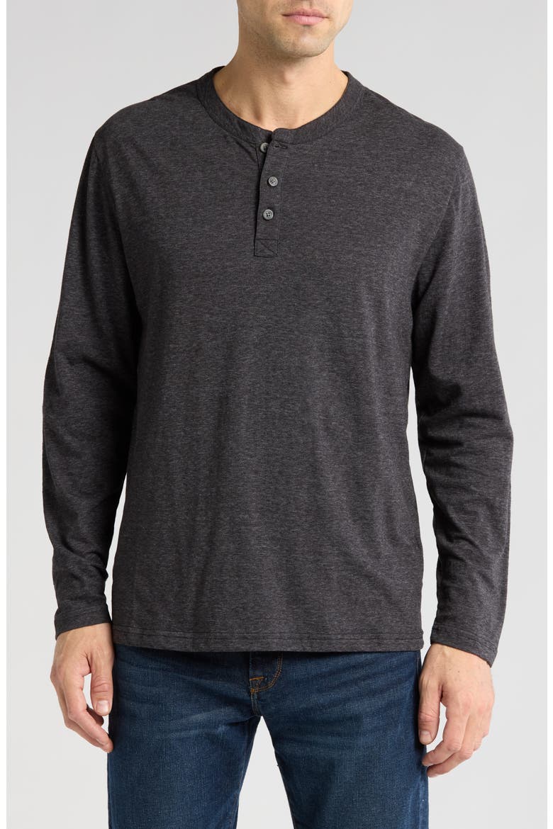 Melangia Knit Henley, Main, color, CHARCOAL