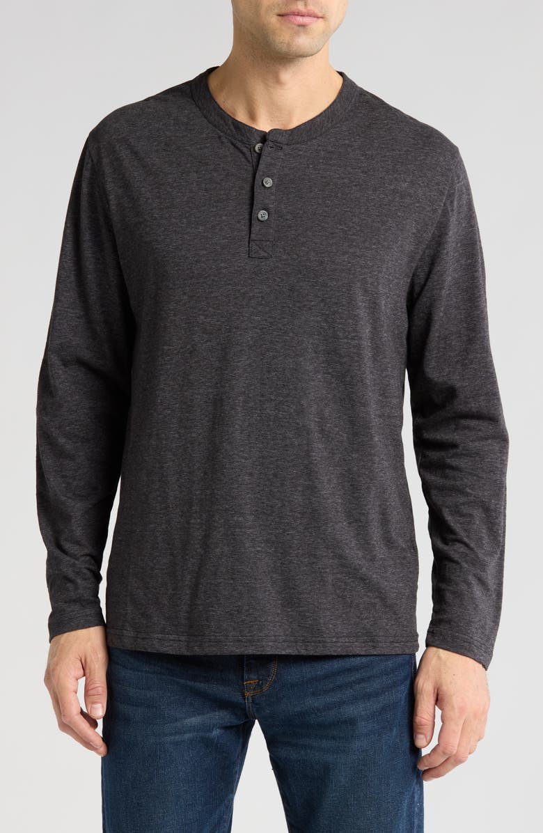Coastaoro Melangia Knit Henley, Main, color, Charcoal