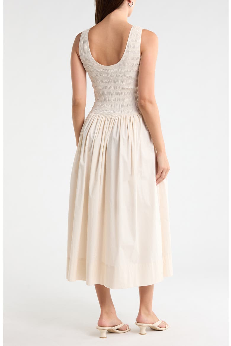 Sleeveless Smocked Sundress, Alternate, color, BONE