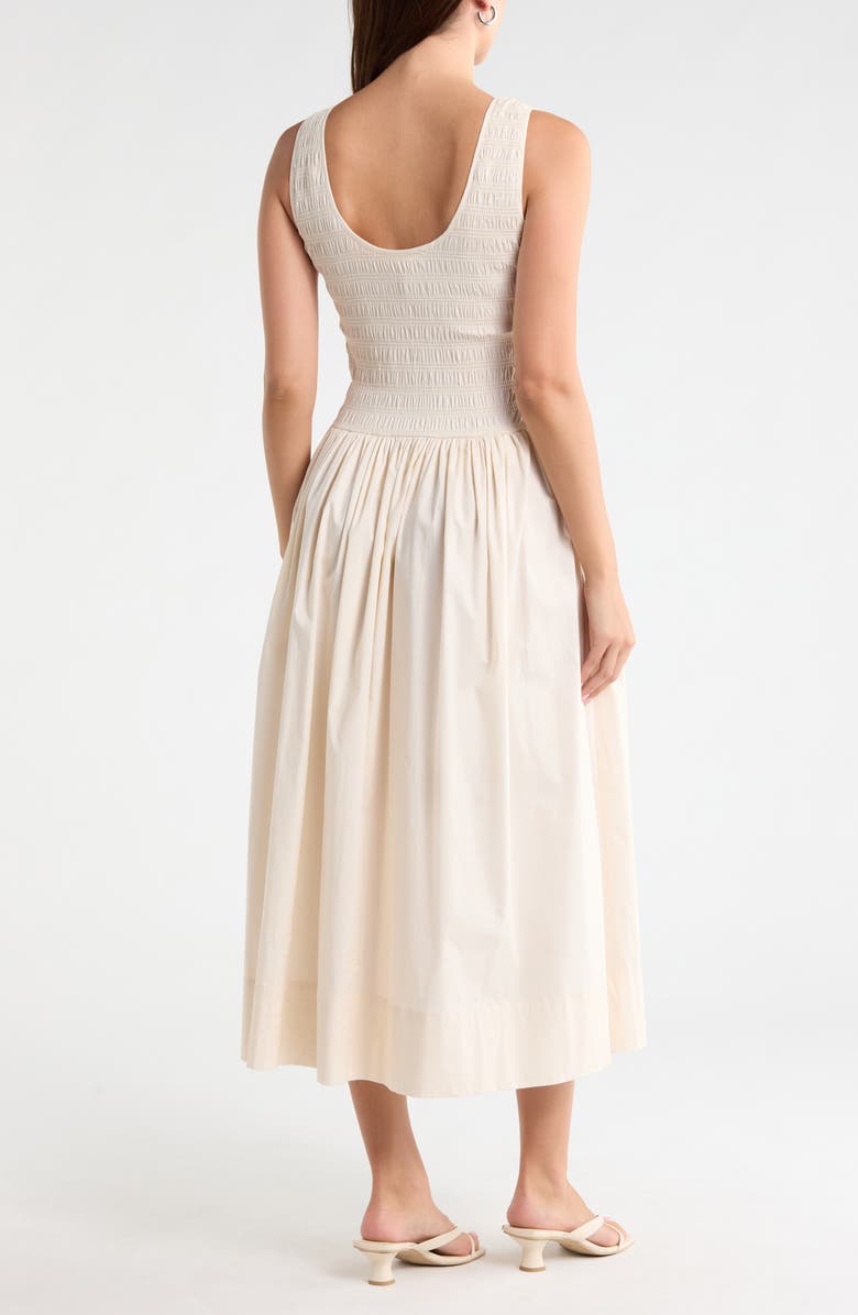 Current/Elliott Sleeveless Smocked Sundress, Alternate, color, Bone