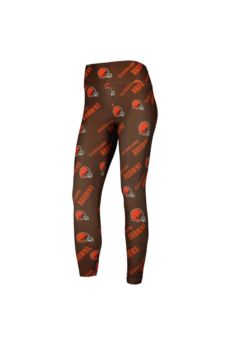 Women's Concepts Sport Brown Cleveland Browns Breakthrough Allover Print Lounge Leggings, Alternate, color, Brown