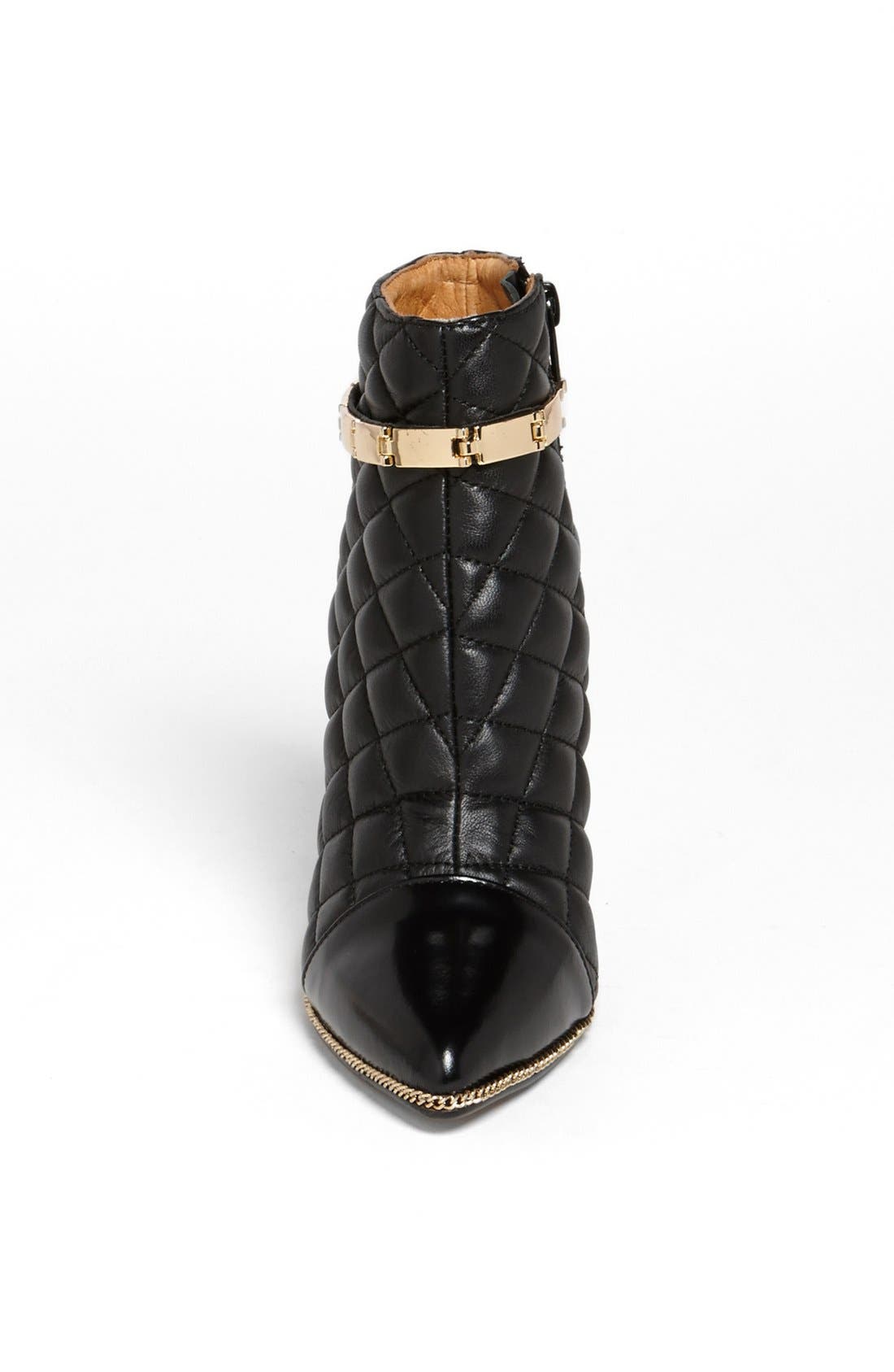 'Jessa Link' Bootie, Alternate, color, BLACK QUILTED/ GOLD