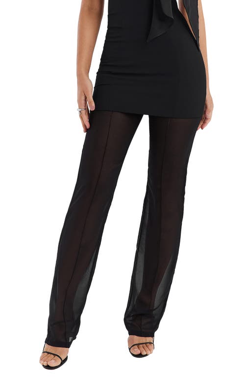 Mistress Rocks Straight Leg Sheer Mesh Pants In Black