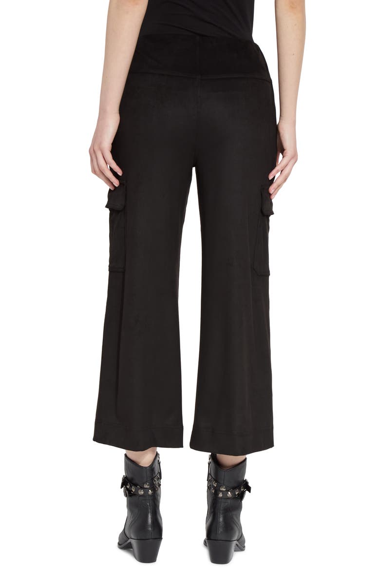 Lysse Anita Faux Suede Crop Cargo Pants, Alternate, color, Black