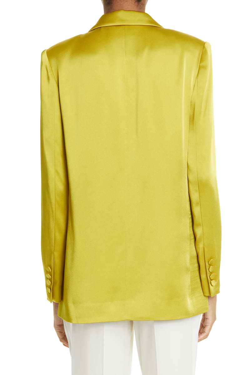 LAPOINTE Double Breasted Double Face Satin Jacket, Alternate, color,