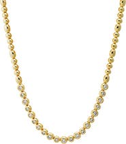 BY ADINA EDEN CZ Bezeled Half Tennis Necklace
