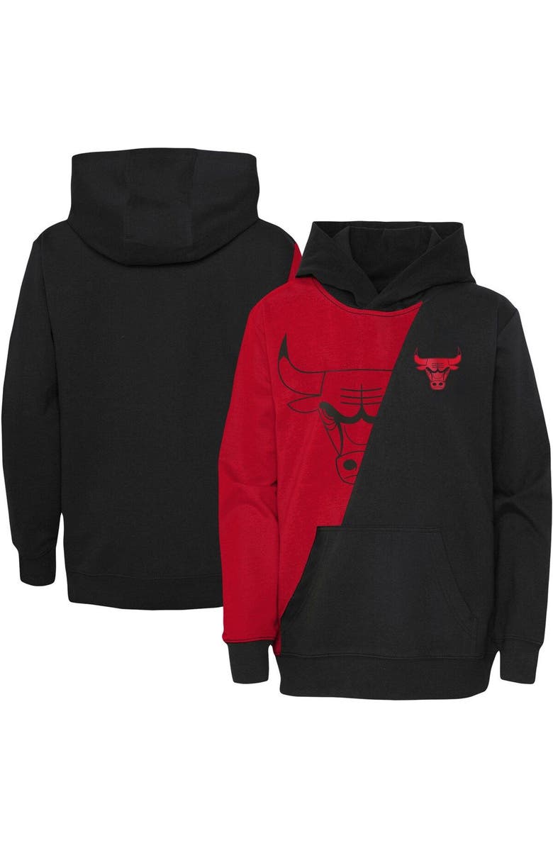 Outerstuff Preschool Red/Black Chicago Bulls Unrivaled Split Pullover Hoodie, Main, color,
