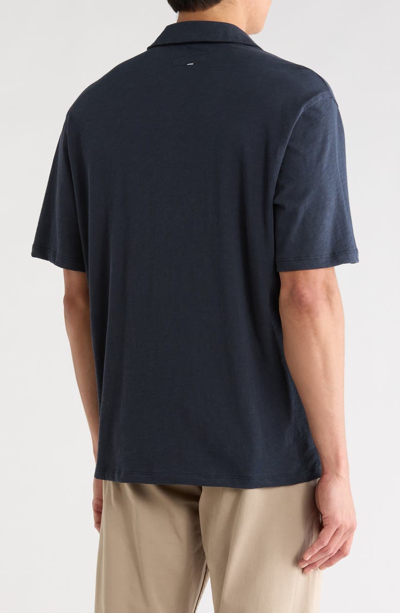 rag & bone Slub Cotton Camp Shirt, Alternate, color, Navy