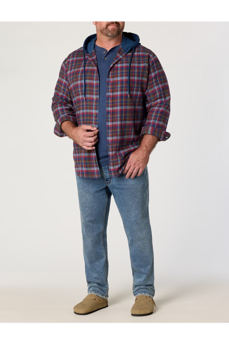 Big & Tall Hooded Flannel Shirt Jacket V2, Alternate, color, MULTI
